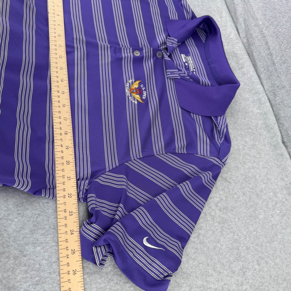 Nike Golf Mens XL Purple Striped 2012 US Open Olympic Club Polo Shirt 452505-545 - Picture 5 of 10
